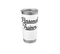 Elegante regalo de tipografía de entrenador personal con un Swoosh Vaso térmico de acero inoxidable de doble pared