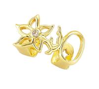 Elegante rejilla de dientes de flores huecas de tono chapado en cobre, accesorio de moda, decoración portátil para eventos de expresión únicos, boquilla de moda, One Size, como se describe, como se