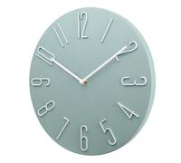 Elegante reloj de pared minimalista de 12 pulgadas con números 3D para leer el tiempo sin esfuerzo (azul)