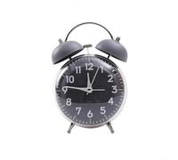 Elegante reloj despertador de doble campana con luz nocturna integrada para dormitorios, hogares y oficinas, mecanismo silencioso (gris)