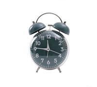 Elegante reloj despertador de doble campana con luz nocturna integrada, perfecto para dormitorio u oficina, funcionamiento silencioso para un sueño ininterrumpido (verde)