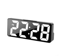Elegante reloj despertador de plástico con pantalla LED y modo de repetición, gran adición a tu espacio vital (negro)