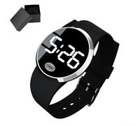 Elegante reloj digital con pantalla táctil con una gran pantalla LED, disponible en varios colores, adecuado para deportes al aire libre y ocasiones de negocios (blanco plateado)