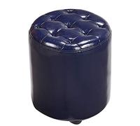 Elegante reposapiés de cuero con forma de cubo, banco pequeño de madera maciza, 40 x 40 x 35 cm, cómodo diseño acolchado para sala de estar y mesa auxiliar, color café