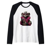 Elegante Retrato caniche Moda Perro Copa de Vino gráfico Cachorro Camiseta Manga Raglan