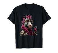 Elegante Retrato de Jirafa Moda Animal Vino Gráfico Camiseta