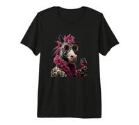Elegante Retrato de Jirafa Moda Animal Vino Gráfico Camiseta Premium