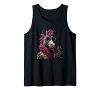 Elegante Retrato de Jirafa Moda Animal Vino Gráfico Camiseta sin Mangas
