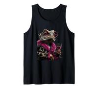 Elegante Retrato De Lagarto Moda Reptil Vino Gráfico Red Camiseta sin Mangas