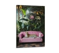 Elegante retrato de leopardo reclinable en el sofá, lienzo para pared, arte de pared de lujo, ultramoderno, decoración de pared para sala de estar, dormitorio, oficina, pasillo, entrada, estudio