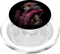 Elegante Retrato De Mono Moda Primate Animal Rosa Fresco PopSockets PopGrip para MagSafe