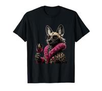 Elegante Retrato De Mono Moda Primate Copa De Vino Gráfico Camiseta