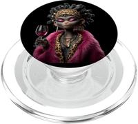 Elegante Retrato De Mono Moda Primate Copa De Vino Gráfico PopSockets PopGrip para MagSafe