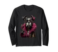 Elegante Retrato de Perro Boxeador Copa de Vino Tinto Moda gráfica Manga Larga