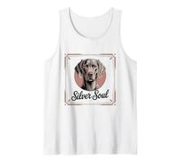 Elegante Retrato de Weimaraner, Alma Plateada Camiseta sin Mangas