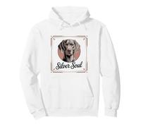 Elegante Retrato de Weimaraner, Alma Plateada Sudadera con Capucha