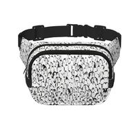 Elegante riñonera con estampado de multitud de pingüinos, elegante y práctica, ajustable, perfecta para viajes y actividades al aire libre, Black, Talla única