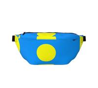 Elegante riñonera cruzada con la bandera de Palauan, bolsa de viaje versátil y compacta para almacenamiento manos libres, Black, Talla única