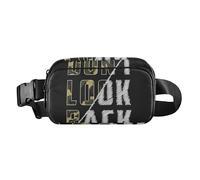 Elegante riñonera cruzada para hombres y mujeres, mini bolsa cruzada con correa ajustable para compras, deportes, trabajo, no mires atrás, eslogan compuesto, camuflaje, Dont Look Back - Camuflaje con