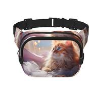Elegante riñonera multifuncional con estampado de gatos y mascotas, unisex, bolsa de mensajero de moda, bolsa de almacenamiento deportiva de viaje