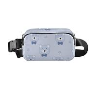 Elegante riñonera para hombres y mujeres, riñonera multiusos, cartera de viaje con correa ajustable para viajes, compras, correr, lindo oso azul recién nacidos, Cute Bear Blue Newborns, talla única,