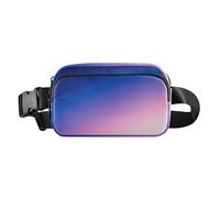 Elegante riñonera para mujer de negocios, color azul y morado, degradado, arte moderno, con correa ajustable, mini para ciclismo, senderismo, gimnasio