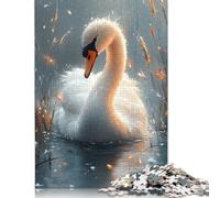 Elegante Rompecabezas de Cisne en el Agua, difícil desafío, de cartón 100% Reciclado, para Adultos y Adolescentes, 1000 Piezas (75 x 50 cm)