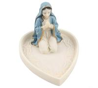 Elegante rosario de estatua de la Virgen María: caja de rosario católico y figura de Nuestra Señora para organizador de cuentas de oración, decoración religiosa del hogar, adorno de mesa de altar