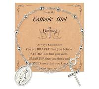 Elegante rosario religioso con colgante de cruz de la Virgen María, diseños de aleación, ideal para regalar o para devociones. Joyas religiosas para la oración de la Virgen María de aleación