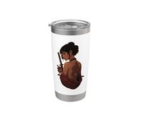 Elegante Samurai Dragón Geisha Girl Tattoo Art Design Vaso térmico de acero inoxidable de doble pared