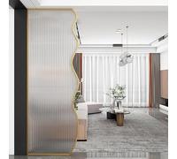 Elegante separador de habitación de vidrio translúcido con marco de metal, división de pared independiente para el hogar, oficina y espacio de estar, panel individual moderno (30 x 100 cm), mejora la