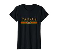 Elegante Signo Minimalista del horóscopo de la astrología de Tauro Camiseta gráfica económica, Mujer, Negro, L