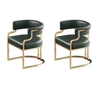 Elegante silla de comedor tapizada en color blanco. Elegante asiento de cuero y patas de latón. Sillón de respaldo bajo para cocina y comedor. Cómoda opción de asiento para invitados