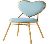 Elegante silla de maquillaje de hierro dorado con forma de amor, versátil mesa de tocador y silla de comedor para decoración de dormitorio, elegante sillón de salón y muebles de lectura