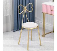 Elegante silla de maquillaje de terciopelo rosa para niñas, taburete de tocador de respaldo alto con lazo, asiento elegante para vestidor, dormitorio y área de maquillaje, diseño cómodo (blanco)