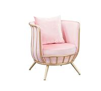 Elegante silla de salón de tela moderna con marco de hierro, silla pequeña de malla para sala de estar, sofá simple para ocio, perfecta para decoración del hogar y comodidad