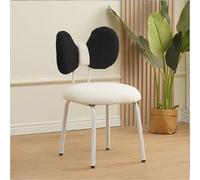 Elegante silla de tocador negra con moño trasero, taburete giratorio para maquillaje, patas de metal, perfecto para vestidor, diseño moderno, bonito y funcional