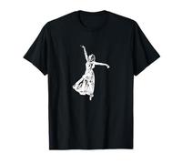Elegante Silueta de Bailarina de Ballet en Salto Camiseta