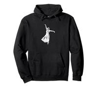 Elegante Silueta de Bailarina de Ballet en Salto Sudadera con Capucha