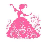 Elegante silueta en marco floral, invitación vintage con pareja bailando baile de salón. Calcomanías de tallado fino 54.6x54.9cm Varios tamaños Rosa