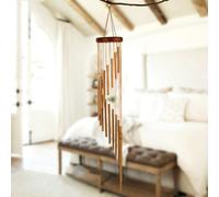 Elegante Sinfonía de Jardín, Tubos de Bronce, Nuevo Diseño Espiral, Campana de Viento Hecha a Mano, Decoración de Patio y Balcón de Madera d