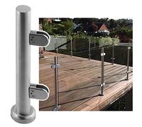 Elegante sistema de barandilla de vidrio para balcones, terrazas y cubiertas. Balaustrada de vidrio duradera con abrazaderas para mayor seguridad y atractivo estético