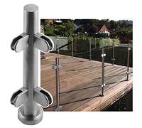 Elegante sistema de barandilla de vidrio para patio y balcón, balaustrada de vidrio duradera con abrazaderas, elegante solución de seguridad para espacios al aire libre, mejora la estética de tu hogar