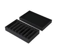 Elegante solución de almacenamiento de joyas con soportes flexibles para anillos, bandeja de exhibición de accesorios prácticos, soporte elegante para anillos, ranuras ajustables