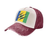 Elegante Sombrero con Estampado de Bandera de San Vicente y Las Granadinas.Tejido Suave,Ajustable y Transpirable.para Hombres y Mujeres.Perfecto para Pesca,Uso Diario O Ocasiones Informales. Dark Red