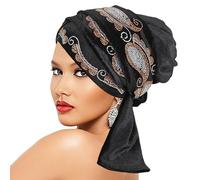 Elegante sombrero cruzado para la frente con patrón de diamantes de imitación brillantes para un uso cómodo, turbante de moda para mujer, pañuelo para la cabeza brillante, Negro, Talla única