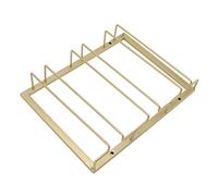 Elegante Soporte de Hierro para Copas de Vino Al Revés para Ahorrar Espacio Debajo del Gabinete en la Cocina o Restaurante, 11.8x8.7x2.4in (Gold)