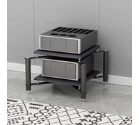 Elegante soporte de medios AV gris para sala de estar, 70 x 50 cm, gabinete estéreo y reproductor de grabación, almacenamiento de juegos y grabación