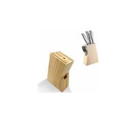 Elegante soporte para cuchillos, diseño integrado con pino natural resistente a la corrosión, base resistente al calor para un almacenamient