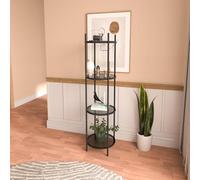 Elegante Soporte para Libros Negro, 150 cm de Altura, 42 cm de Ancho | 100% Vidrio Templado, 4 mm de Grosor, Patas de Metal Resistente, diseño Moderno para el hogar y la Oficina